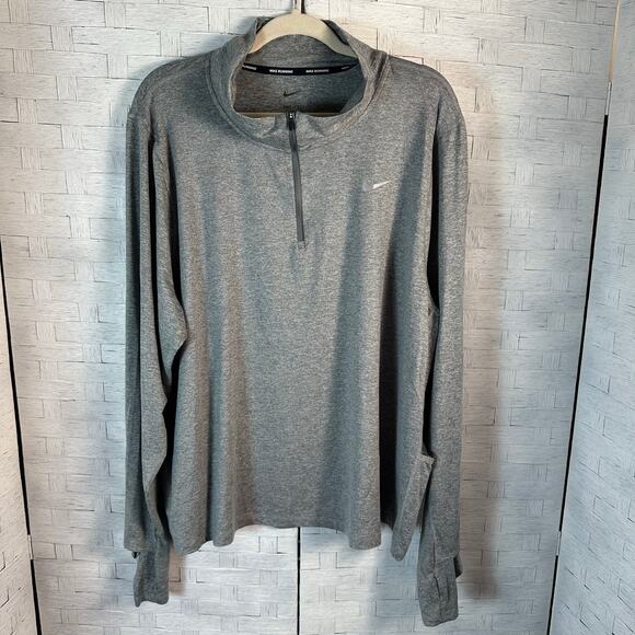 Nike 1/3 zip pull over running shirt extra long sleeves thumb holes activewear - Picture 1 of 12